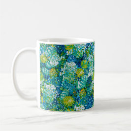 Taza De Café Jubilant Spring Blue & Green Modern Floral