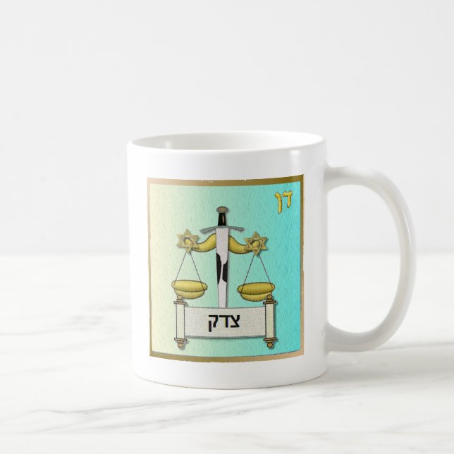 Taza De Café Judaica 12 Tribus Israel Dan Art (Derecha)