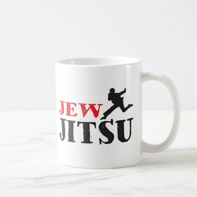 Taza De Café Judío Jitsu - humor judío divertido (Derecha)