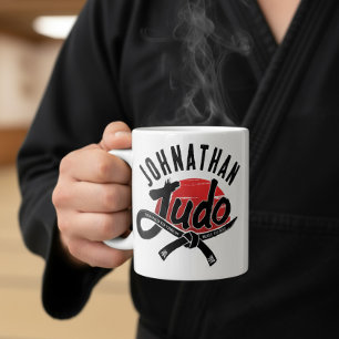 Taza De Café Judo - Cinturón Negro - Sol Naciente