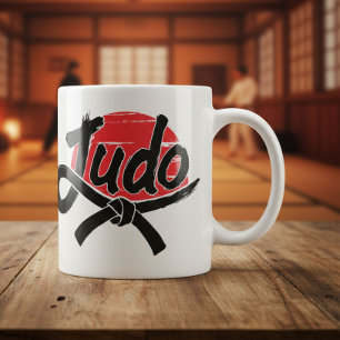 Taza De Café Judo - Cinturón Negro - Sol Naciente