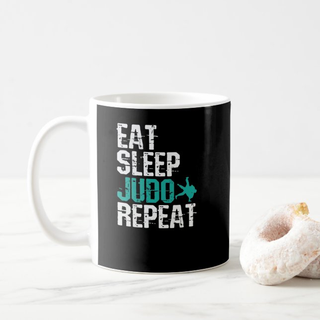 Taza De Café Judo Eat Sleep Judo Repeat (Con donut)
