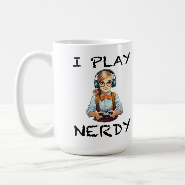 Taza De Café Juego al chica de los jugadores nerds (Izquierda)
