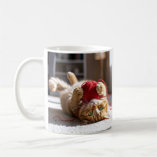 Taza De Café Juego Cute Cat Yarn