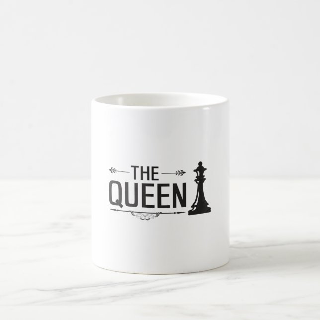 Taza De Café Juego de ajedrez Jaque mate Queen Board Idea de re (Centro)