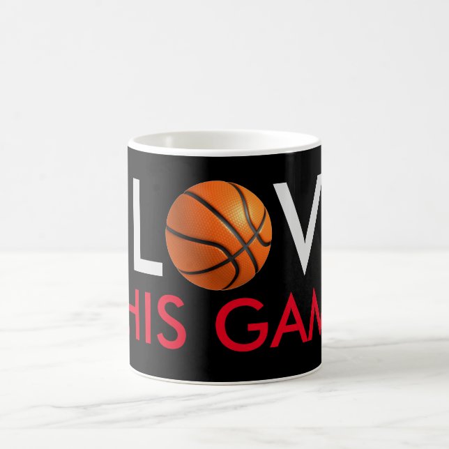 Taza De Café Juego de amor de baloncesto (Centro)