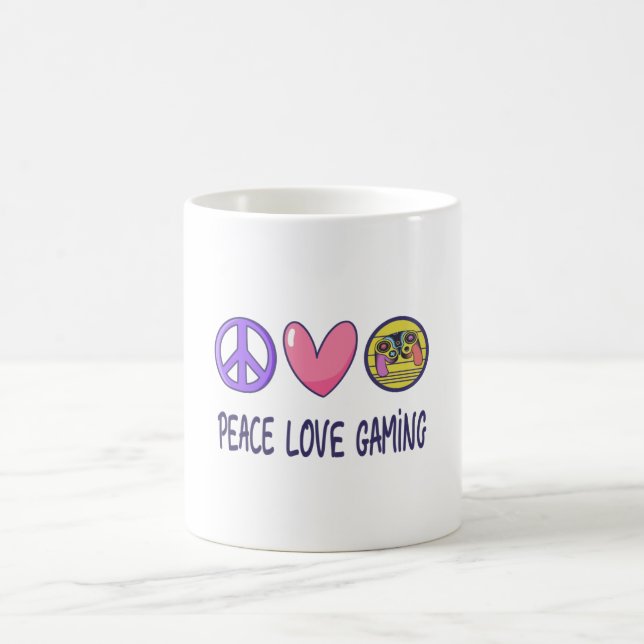 Taza De Café Juego de amor de paz (Centro)