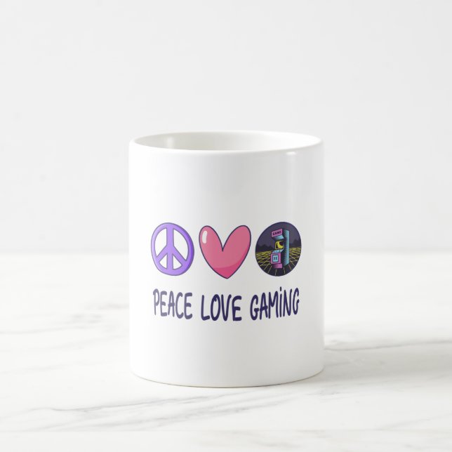 Taza De Café Juego de amor de paz (Centro)