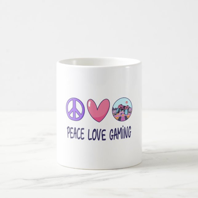 Taza De Café Juego de amor de paz (Centro)