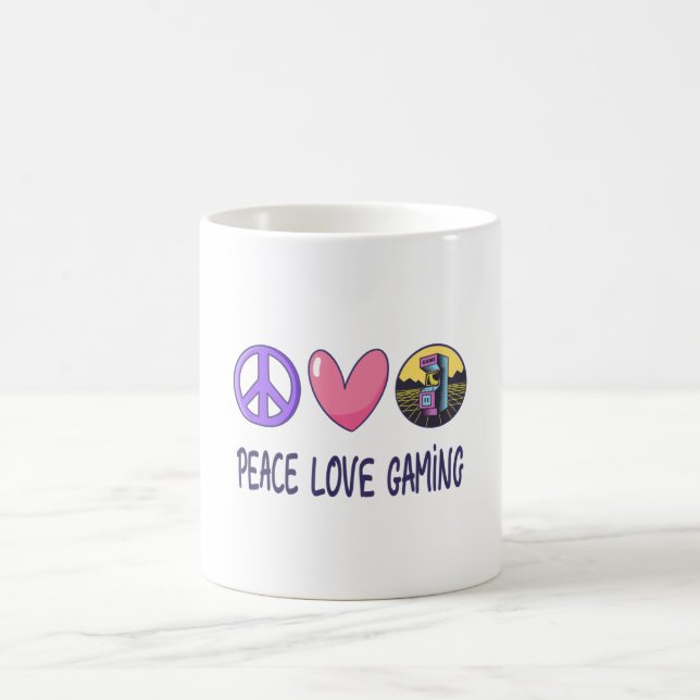 Taza De Café Juego de amor de paz (Centro)