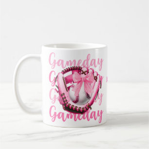 Taza De Café Juego de béisbol Moda personalizada Photo Pink Bow