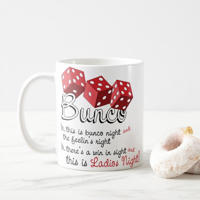 Taza De Café Juego de dados Bunco (Con donut)