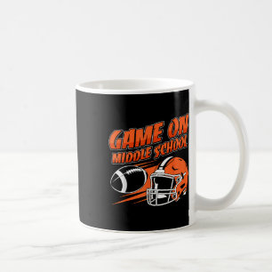 Taza De Café Juego de fútbol en la escuela intermedia de regres