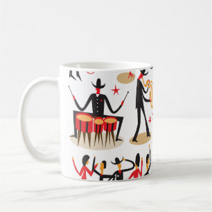 Taza De Café Juego de iconos de jazz: fondo blanco aislado