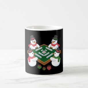 Taza De Café Juego de Mahjong de Hombre de Nieve de Navidad Mes