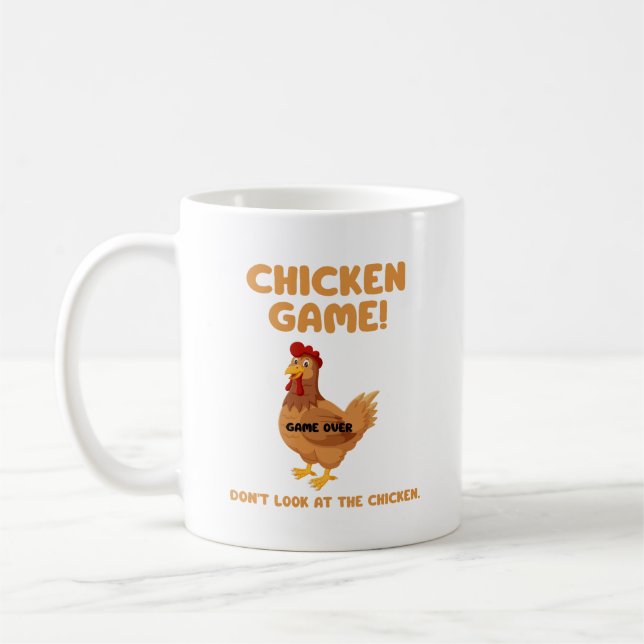 Taza De Café Juego de pollo No mires al pollo (Izquierda)