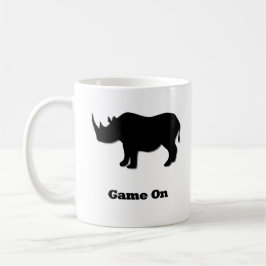 Taza De Café Juego de Rhino en negro