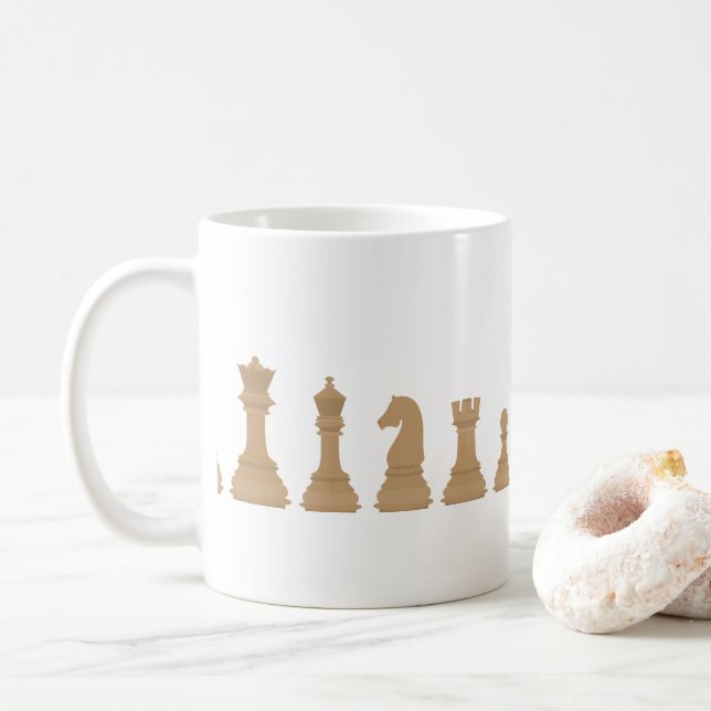 Taza De Café Juego de tablero de ajedrez (Con donut)