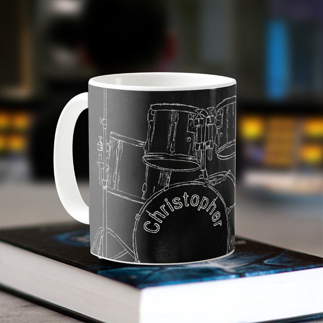 Taza De Café Juego de tambores personalizado de arte de croquet (Subido por el creador)