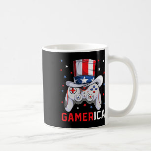 Taza De Café Juego de Video del 4 de Julio de la Bandera Americ