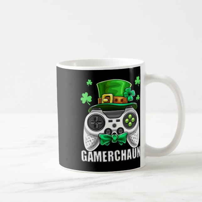 Taza De Café Juego de video Leprechaun Costume St. Patrick's Da (Derecha)