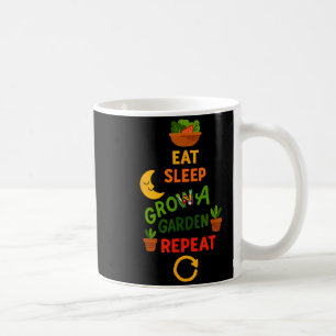 Taza De Café Juego Divertido Come Duerme Crece Un Jardín Repite