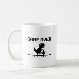 Taza De Café Juego Divertido Terminado Dinosaurio Pixel Sin Int