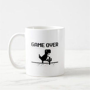 Taza De Café Juego Divertido Terminado Dinosaurio Pixel Sin Int