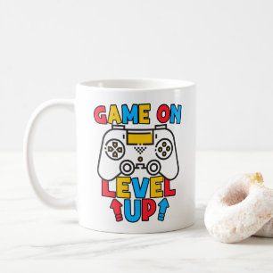 Taza De Café Juego Encendido Nivel Subido Cumpleaños Divertido
