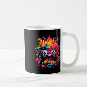Taza De Café Juego Graffiti Tie Dye Splash Video Game Controlle