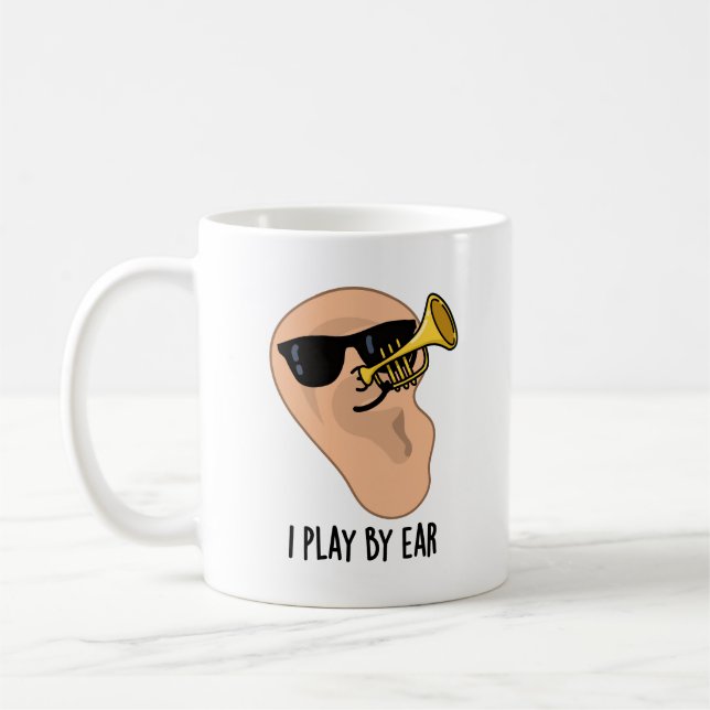 Taza De Café Juego Por Ear Funny Music Pun (Izquierda)