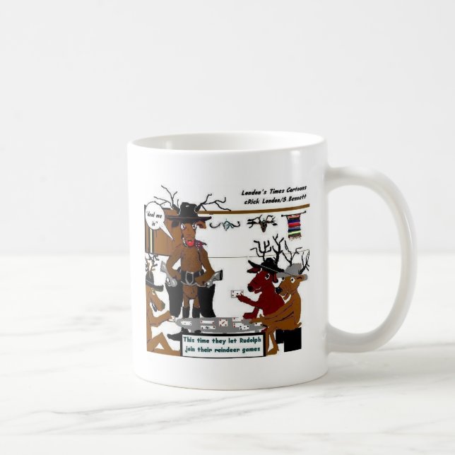 Taza De Café Juegos de renos Divertidos Navidades Regalos y Tee (Derecha)