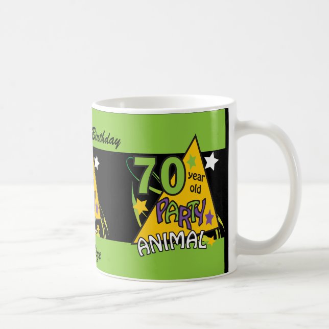 Taza De Café Juerguista de 70 años - 70.o cumpleaños (Derecha)