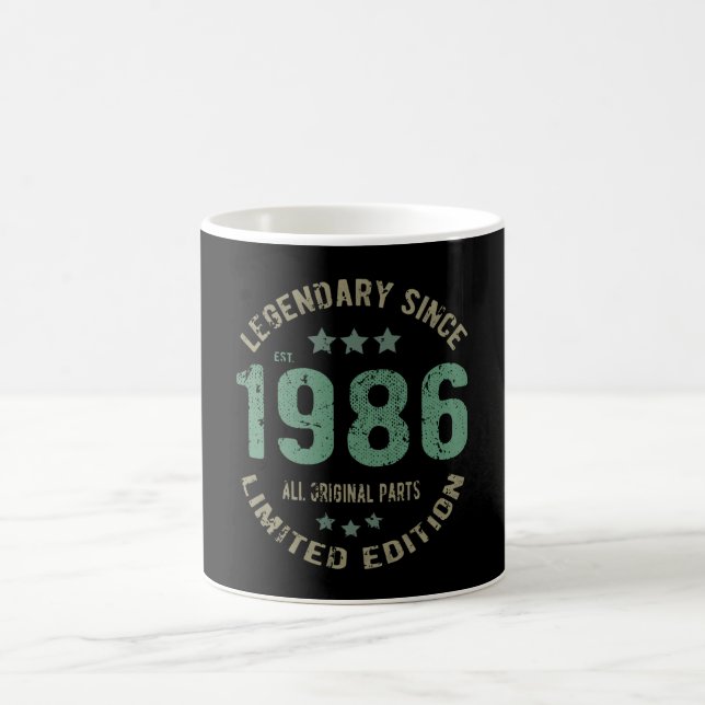 Taza De Café Jueves 1986 Leyenda regalo de cumpleaños 39 años (Centro)