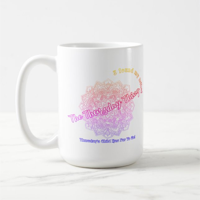 Taza De Café Jueves, niño Mandala Coffee Mug (Neon Multi) (Izquierda)