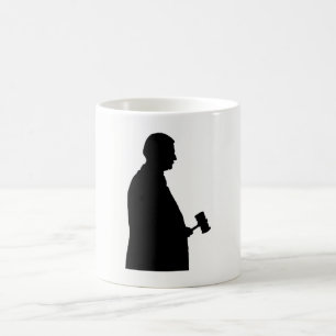 Taza De Café Juez con Gavel Silhouette
