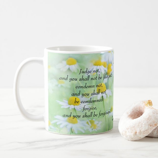 Taza De Café Juez no - Lucas 6:37 (Con donut)