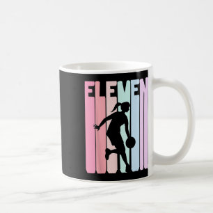 Taza De Café Jugador Bysketbyll Retro de Cumpleaños de 11 años