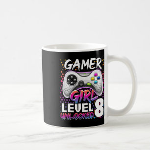 Taza De Café Jugador Chica Nivel 8 Videojuego desbloqueado 8Nac
