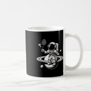 Taza De Café Jugador de bádminton de astronauta del transbordad