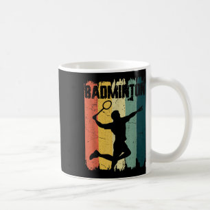 Taza De Café Jugador de bádminton retro vintage deportes de bád