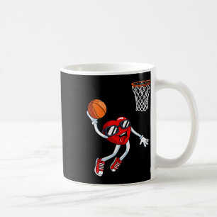Taza De Café Jugador de baloncesto con corazón esbozado Día de