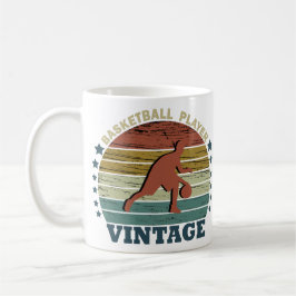 Taza De Café jugador de baloncesto estilo de puesta de sol retr