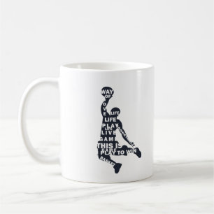 Taza De Café jugador de baloncesto slam dunk con texto de cuerp
