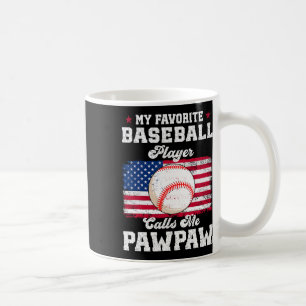 Taza De Café Jugador de béisbol favorito me llama Pawpaw Flag F