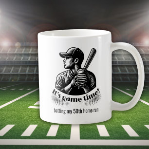 Taza De Café Jugador de béisbol vintage cumpleaños 50 hombre
