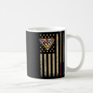 Taza De Café Jugador de billar con bandera estadounidense vinta