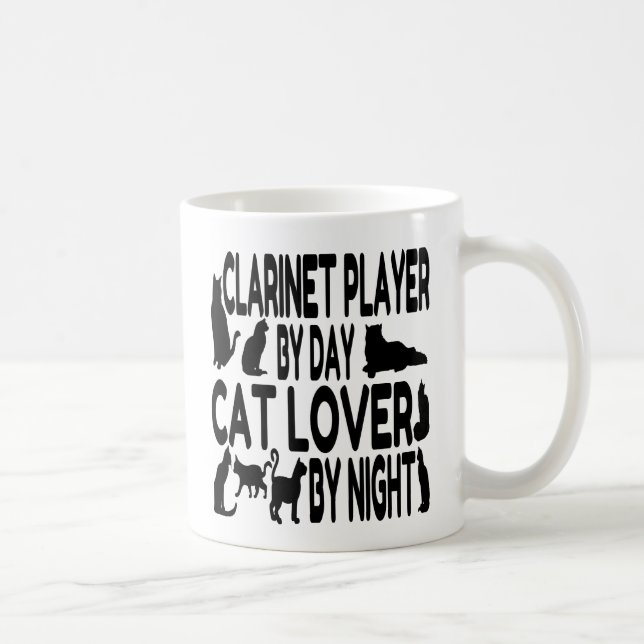 Taza De Café Jugador de Clarinet de Cat Lover (Derecha)
