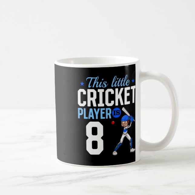 Taza De Café Jugador de cricket cumpleaños 8  (Derecha)