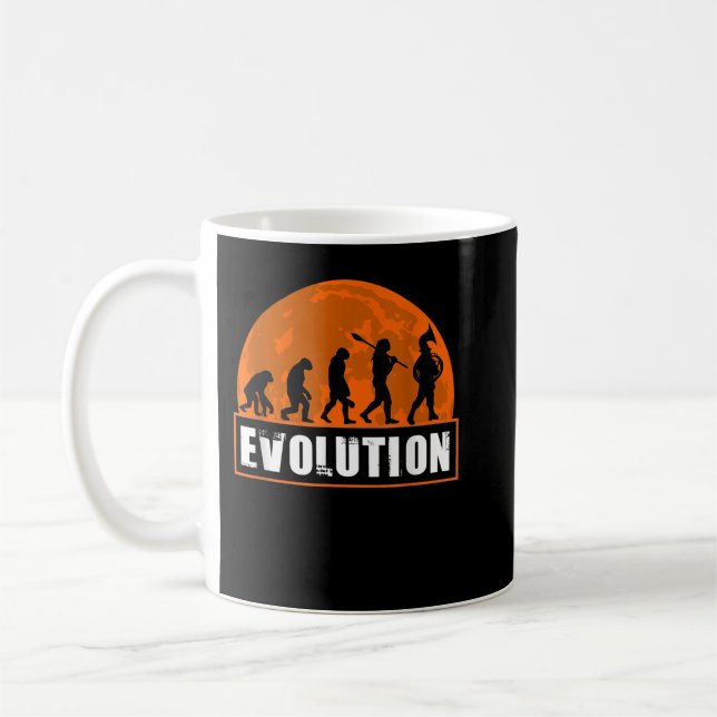 Taza De Café Jugador de cuerno francés, divertida evolución del (Izquierda)